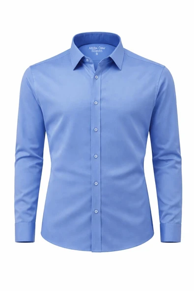 Atilla Özer Slim Fit Pamuk Saten Uzun Kol Erkek Gömlek - 7533 ürün görseli 1
