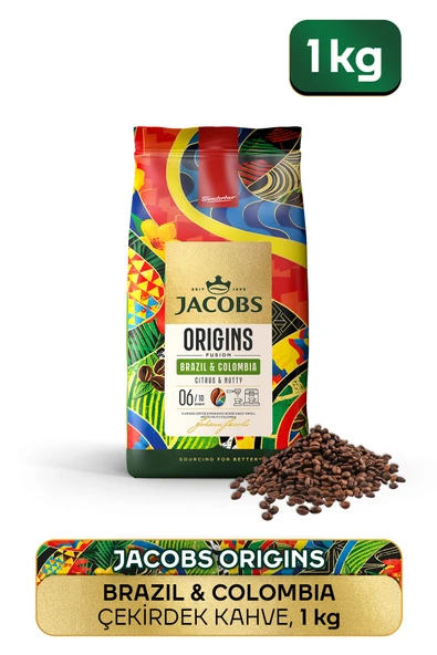 Jacobs Origins Brazil & Colombia Çekirdek Kahve 1 Kg ürün görseli 1