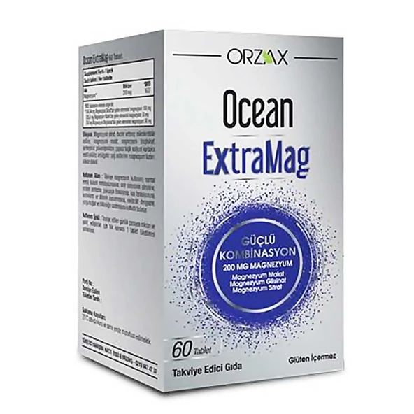 Orzax Ocean ExtraMag Üçlü Kombinasyon Takviye Edici Gıda 60 Tablet ürün görseli 1
