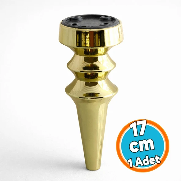 Mobilya Kanepe Koltuk Tv Ünitesi Baza Ayağı Zigon Orta Sehpası Ayak Ayakları Altın-Gold 17 cm ürün görseli 1