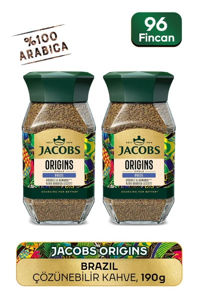 Jacobs Origin Brazil Granül Kahve Cam Kavanoz 95 gr X 2 Adet ürün görseli 1