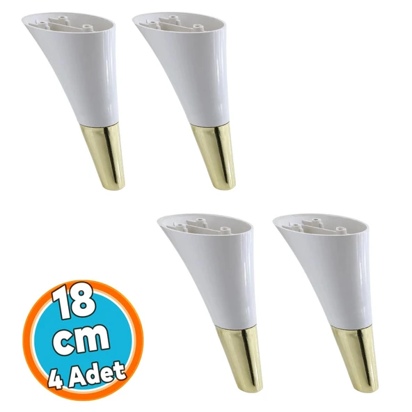 Mobilya Kanepe Tv Ünitesi Konsol Koltuk Ayağı Yükseltici Krem Gold Renk 18 Cm Ayakları ürün görseli 1