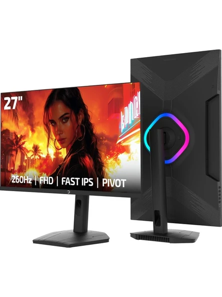 GamePower Lunis L60 27'' 260Hz 0.5ms FHD IPS Pivot Gaming Monitör (Sıfır Ölü Piksel Garantili) ürün görseli 1