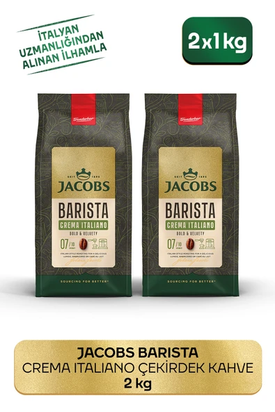 Jacobs Barista Editions Çekirdek Kahve Crema Italiano 2'li Paket (1 KG X 2) ürün görseli 1