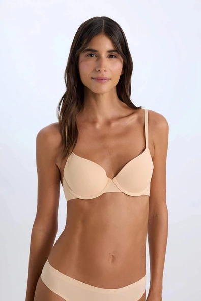 Defacto T8471 Bej Micro Comfort Pedli Tişört Bra-Fall in Love ürün görseli 1