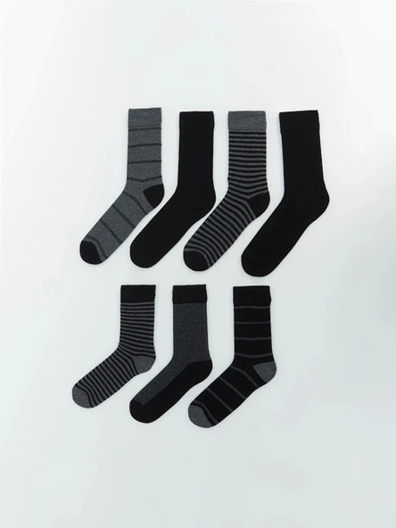 LCW ACCESSORIES Karışık Çizgili Erkek Soket Çorap 7'li ürün görseli 1