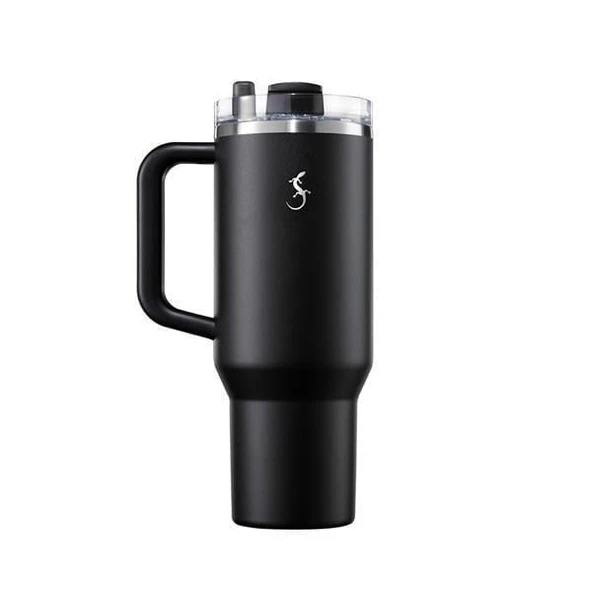 Lurch - “Big Cup” 1.2 L Mat Siyah, Paslanmaz Çelik Termos - Uzatılabilir Pipetli, Çift Cidarlı, Sızdırmaz - 240978 ürün görseli 1