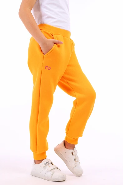 Toontoy Kız Çocuk Beli Paçası Ribanalı Cepli Basic Jogger Eşofman Altı 3 İplik Şardonlu ürün görseli 1