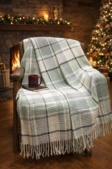 Dinarsu Cozy Life Okaliptus Pamuklu Tv Battaniye 130x170 cm ürün görseli 1