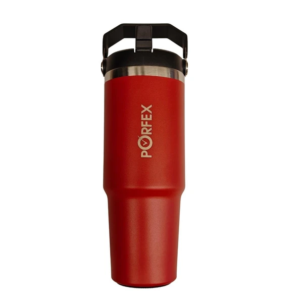 Porfex Pipetli Kırmızı Termos 1lt. ürün görseli 1
