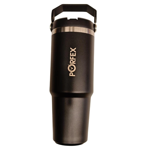 Porfex Pipetli Siyah Termos 1lt. ürün görseli 1