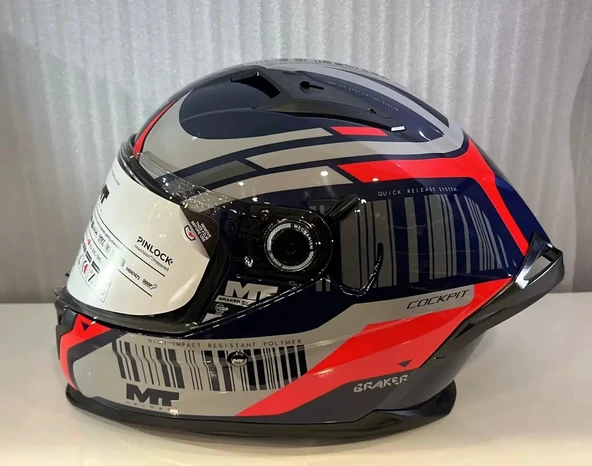 KASK MT BRAKER SV COCKPİT C5 PARLAK MAVİ - Resim 3