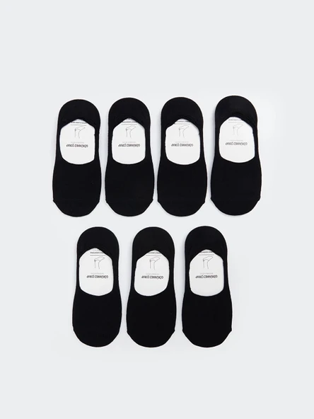 LCW ACCESSORIES Siyah Düz Erkek Babet Çorap 7'li ürün görseli 1