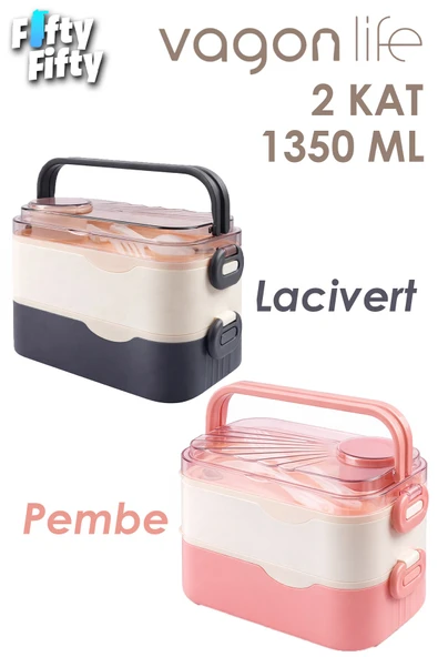 1350 ML Paslanmaz Çelik Bento Lunch Box İki Kat Üç Bölme Yeni Nesil Sefer Tası-1350ML-101102S ürün görseli 1