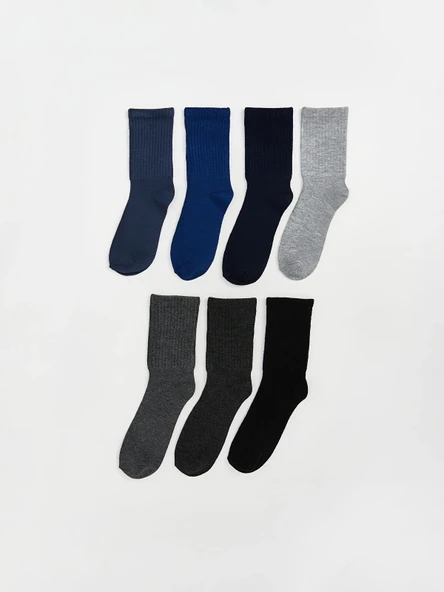 LCW Kids Karişik Basic Erkek Çocuk Soket Çorap 7'li ürün görseli 1