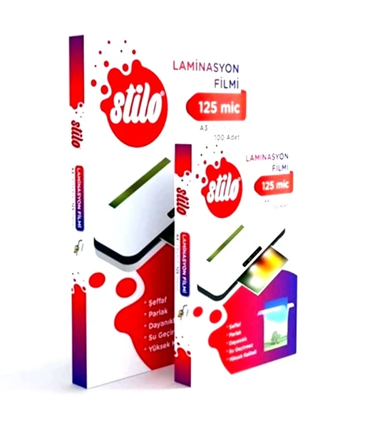 Stilo Laminasyon Film A3 125Mic PVC Kaplama 100Lü ürün görseli 1
