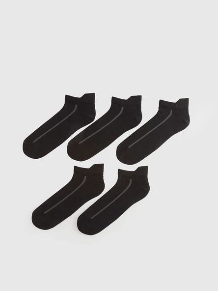 LCW ACCESSORIES Siyah Erkek Patik Çorap 5'li ürün görseli 1