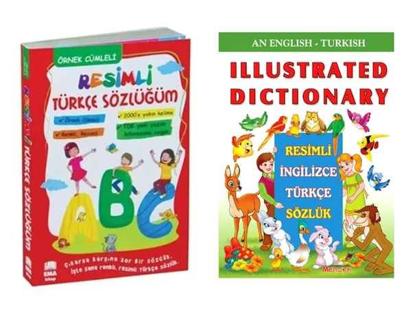 Resimli Türkçe Sözlük ve Resimli İngilizce Sözlük 2 li ürün görseli 1