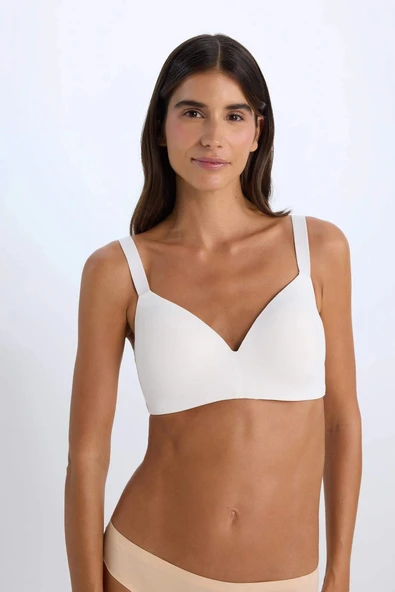 Defacto B8598 Beyaz Comfort Pedli Balenli Bra-Fall in Love ürün görseli 1