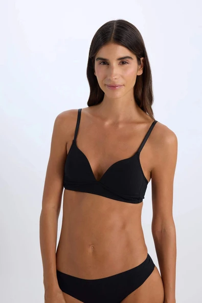 Defacto X9027 Siyah Pamuklu Comfort Pedli Bra-Fall in Love ürün görseli 1