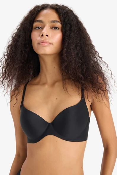 Defacto C1525 Siyah Yarım Dolgulu Micro Dolgulu Push Up Tişört Bra-Fall in Love ürün görseli 1
