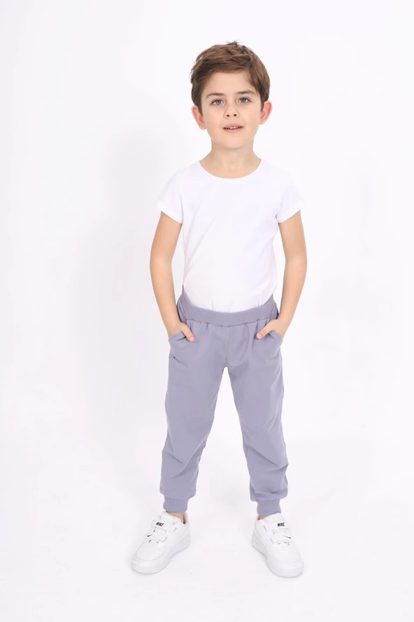Toontoy Kız Çocuk Baskılı Beli Paçası Ribanalı Cepli Basic Jogger Eşofman Altı 2 İplik ürün görseli 1