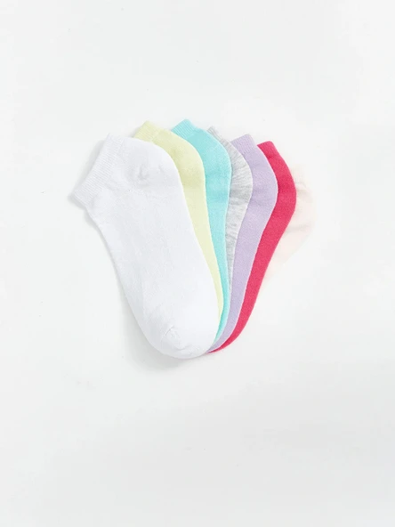 LCW Kids Pembe Basic Kız Çocuk Patik Çorap 7'li - Resim 2