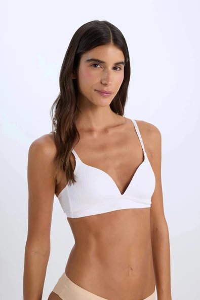 Defacto X9027 Beyaz Pamuklu Comfort Pedli Bra-Fall in Love ürün görseli 1