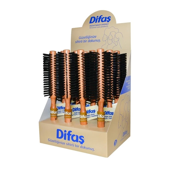 Difaş Saç Fırçası Natural ( 3050 ) 12 li Stant ürün görseli 1