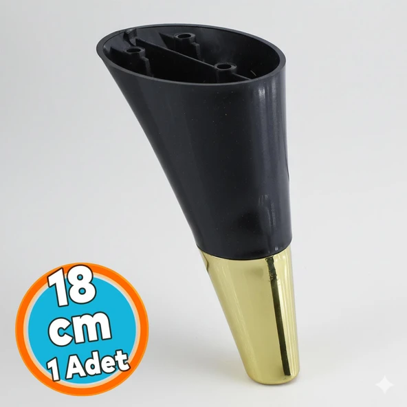 Mobilya Kanepe Yükseltici Tv Ünitesi Konsol Koltuk Ayağı Siyah Gold Renk 18 Cm Ayakları ürün görseli 1
