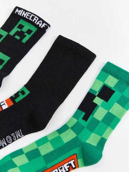 LCW Kids Karışık Minecraft Desenli Erkek Çocuk Soket Çorap 5'li - Resim 6