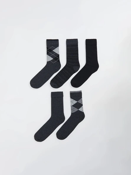 LCW ACCESSORIES Karışık Desenli Erkek Soket Çorap 5'li ürün görseli 1