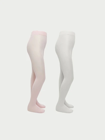 LCW Kids Pembe Basic Kız Çocuk İnce Külotlu Çorap 2'li ürün görseli 1
