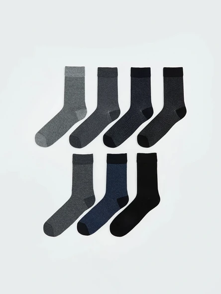 LCW ACCESSORIES Karışık Desenli Erkek Soket Çorap 7'li ürün görseli 1