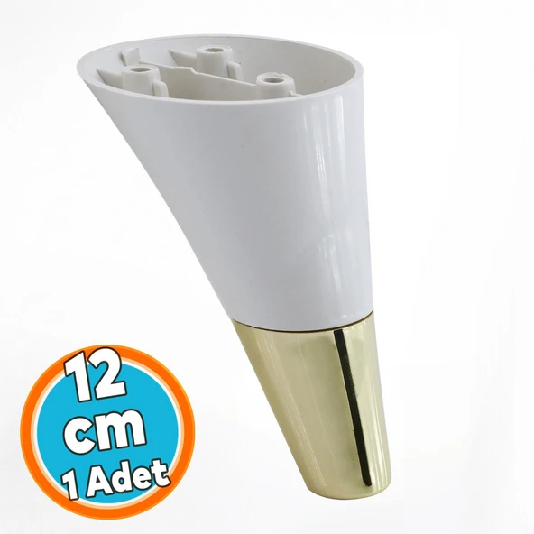 Mobilya Kanepe Sehpa Tv Ünitesi Baza Koltuk Ayağı Krem Gold Renk 12 Cm Ayakları ürün görseli 1