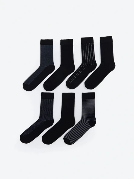 LCW ACCESSORIES Karişik Desenli Erkek Soket Çorap 7'li ürün görseli 1
