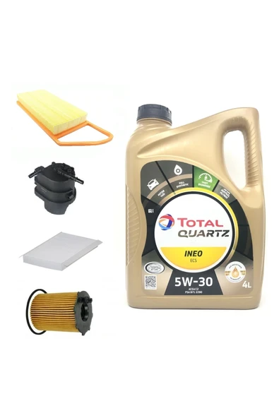 TOTAL Peugeot 206 1.4 Dizel KW50 Filtre Seti 2002-2009+İneo Mdc 5w-30 yağ ürün görseli 1