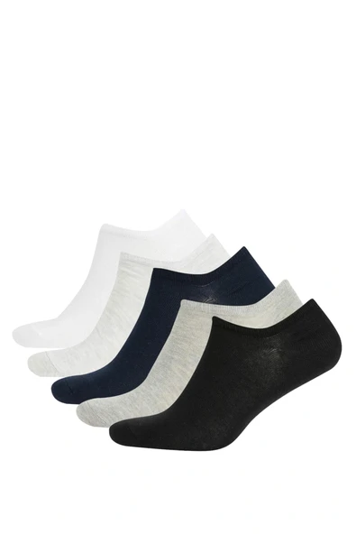 Defacto Z7243AZKR1 Çok Renkli Erkek Görünmez 5'li Pamuklu Sneaker Çorap ürün görseli 1