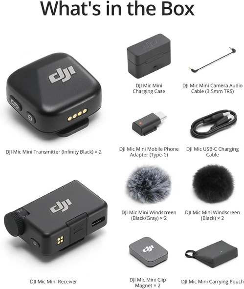 DJI MIC MINI (2TX +1 RX +CHARGING CASE)  DJI Türkiye Karacasulu Garantili ürün görseli 1