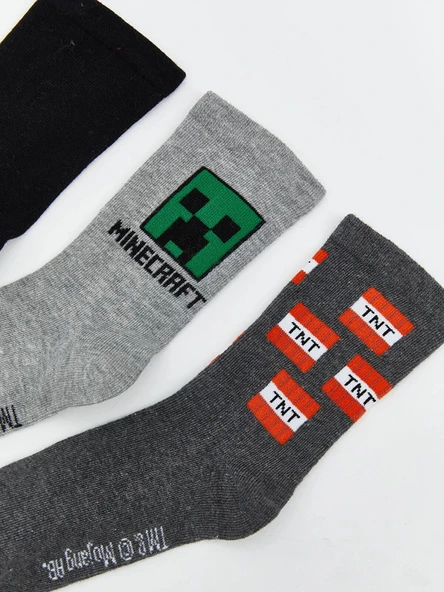 LCW Kids Karışık Minecraft Desenli Erkek Çocuk Soket Çorap 5'li - Resim 5