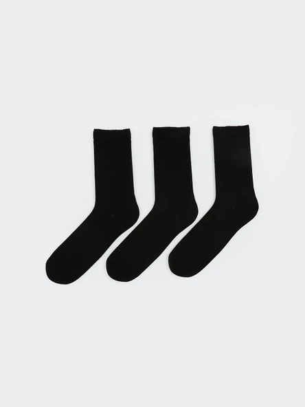 LCW ACCESSORIES Siyah Rahat Lastikli Dikişsiz Bambu Erkek Çorap 3'lü ürün görseli 1
