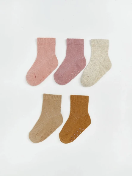 LCW baby Lila Basic Kız Çocuk Soket Çorap 5'li ürün görseli 1