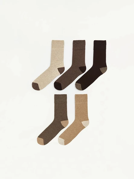 LCW ACCESSORIES Bej Erkek Soket Çorap 5'li ürün görseli 1