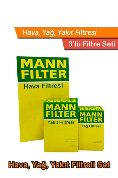 Mann-Filter Toyota Corolla 1.4 D4D Dizel Mann Filtre Bakım Seti 2010-2018 Hava+Yağ+Yakıt Filtresi ürün görseli 1