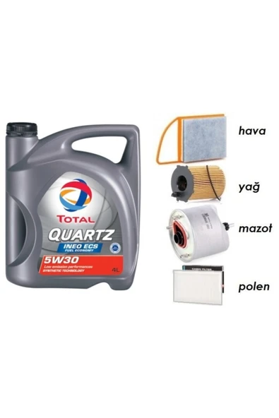 TOTAL 5w30 Partikül Yağ + Filtre Ful Set Partner Tepe 1.6 Dizel ürün görseli 1