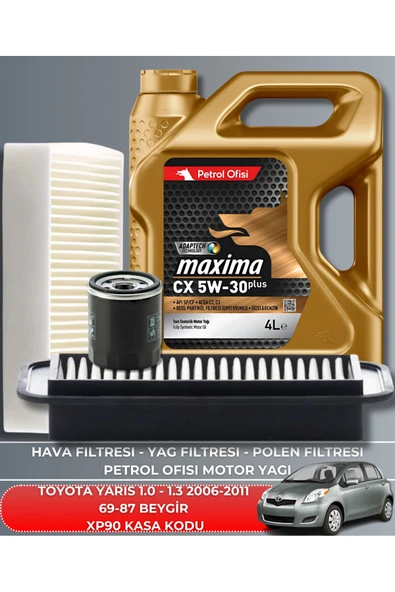 ELF 5W30 5LT+Toyota Yarıs 2006-2011 69-87 BEYGİR  BAKIM SETİ ürün görseli 1