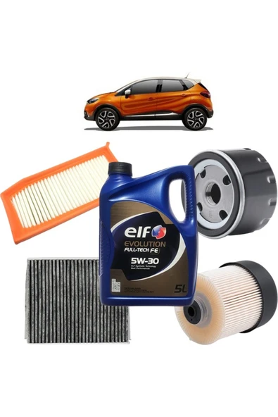 OEM Renault Captur 4Plus Karbon Filtre Bakım Seti 1.5 dCi Evolution Yağlı 2013-2020 KİT1020H ürün görseli 1