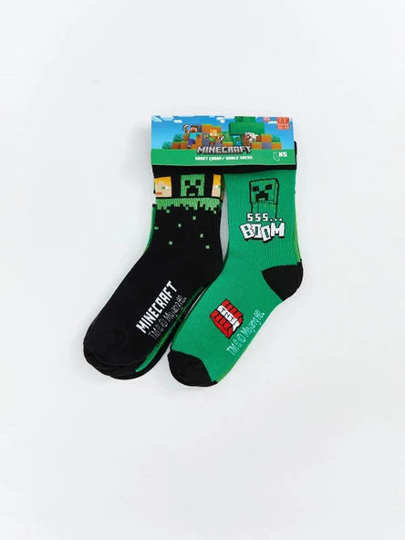 LCW Kids Karışık Minecraft Baskılı Erkek Çocuk Soket Çorap 5'li - Resim 2