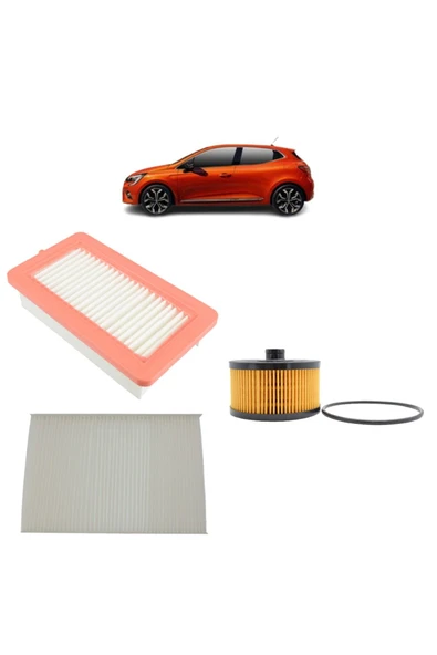 MAİS Renault Clio 5 3lü Filtre Bakım Seti 1.0 1.3 Tce 2019 Sonrası Kit1130a ürün görseli 1