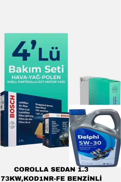 Bosch CORALLA SEDAN 1.3 KW73 BENZ 2013-2018+DELPHİ 5W30 4LT2025 ürün görseli 1